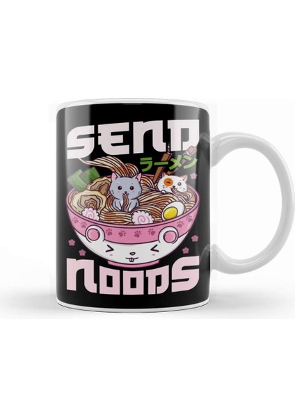 Send Noods - Japanese Neko Ramen Cat Kupa Bardak Porselen