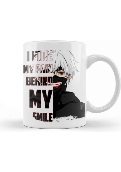Kanki Ken Tokyo Ghoul Quote Pain Behind Kaneki Kupa Bardak Porselen