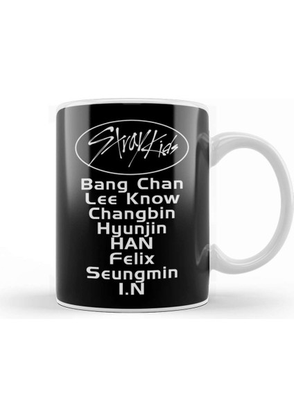 Kpop Stray Kids Logo And Members Name Kupa Bardak Porselen