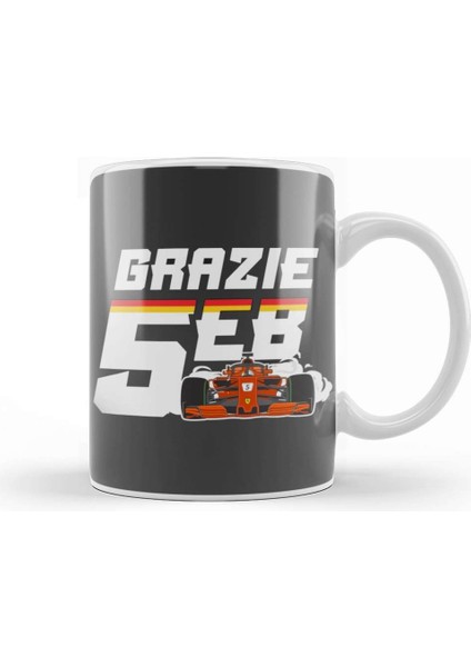 Sebastian Vettel Grazie Seb Kupa Bardak Porselen