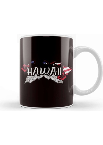Hawaii Hibiscus Island Ocean Summer Aloha Vacation Traveler Kupa Bardak Porselen