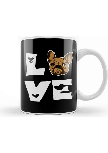 French Bulldog Funny Frenchie Mom Dad Pug Kupa Bardak Porselen