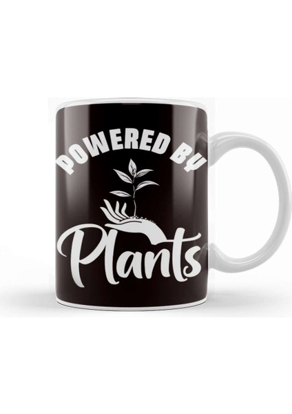 Powered By Plants Vegan Gardener Gardening Nature Planting Kupa Bardak Porselen