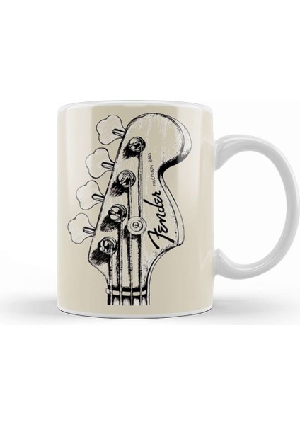 Bass Guitar Fender Kupa Bardak Porselen