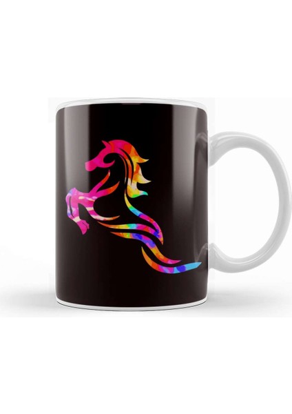 Colorful Rainbow Horse Riding Equestrian Sport Horseshoe Kupa Bardak Porselen