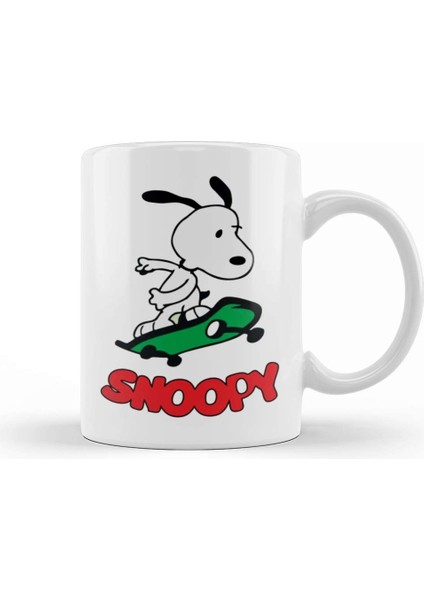 Snoopy Skating Kupa Bardak Porselen