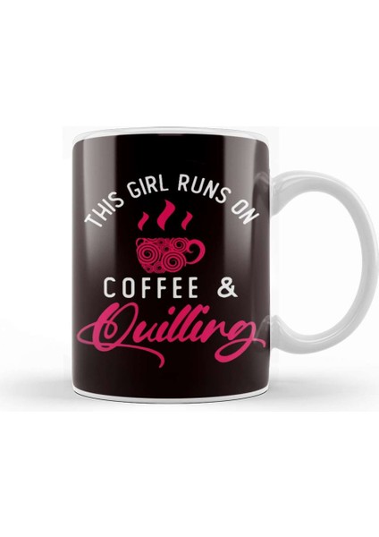 Girl Runs Ib Coffee Quilling Paper Filigree Craftsman Artist Kupa Bardak Porselen