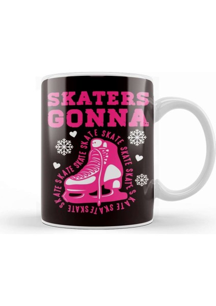 Ice Skater Girl Mouse Figure Ice Skating Winter Sports Kupa Bardak Porselen