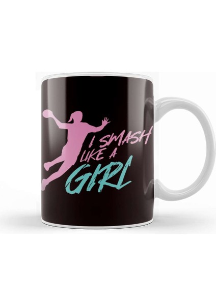 Girl Handball Player Handballer Ball Sports Coach Trainer Kupa Bardak Porselen