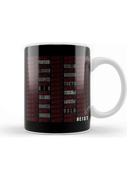 Money Heist White Names Kupa Bardak Porselen