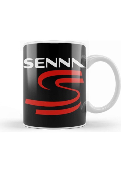 Ayrton Senna Logo Kupa Bardak Porselen
