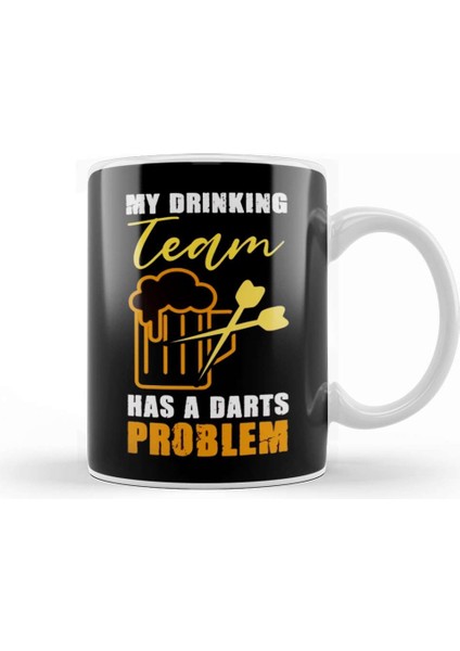 Drinking Team Darts Problem Dart Player Bullseye Dartist Kupa Bardak Porselen