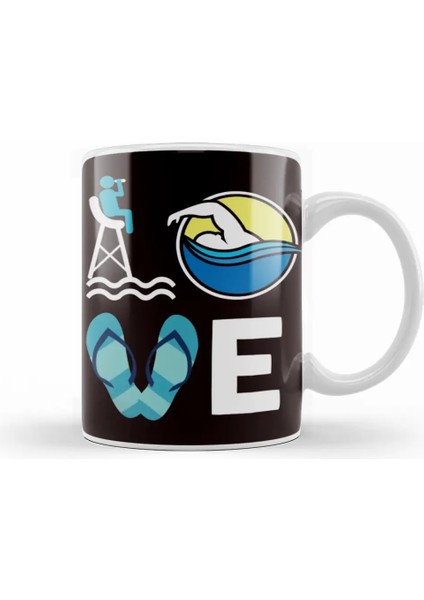 Love Swimming Swimmer Swim Athlete Water Sports Instructor Kupa Bardak Porselen