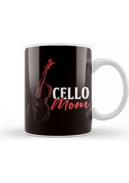 Cello Mom Cellist Musician Cello Player Mother Orchestra Kupa Bardak Porselen