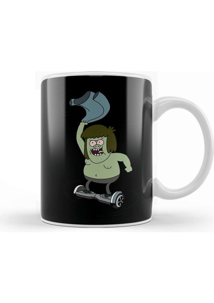 Regular Show Muscle Man Spinning On A Hoverboard Kupa Bardak Porselen