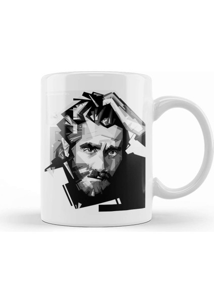 Jake Gyllenhaal Black And White Kupa Bardak Porselen