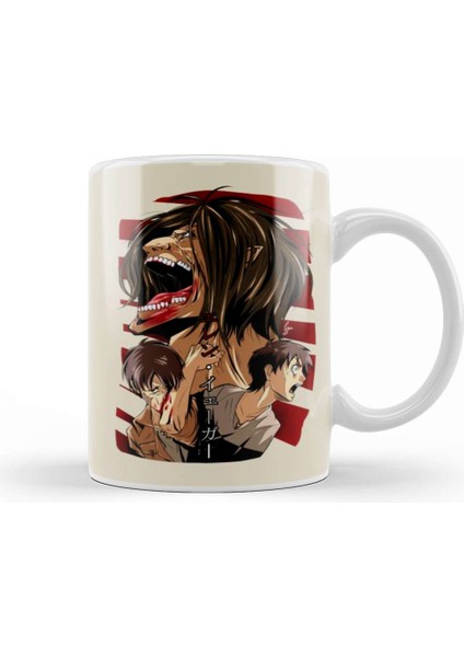 Attack On Titan Eren Fases Kupa Bardak Porselen