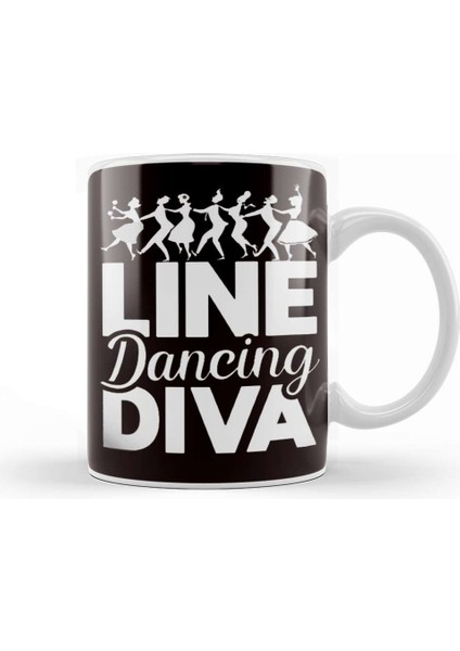 Line Dancing Diva Line Dancer Country Western Music Cowgirl Kupa Bardak Porselen