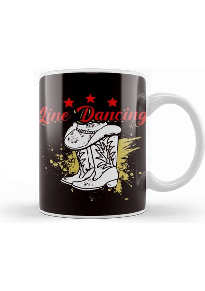Line Dancing Cowboy Boots Country Western Music Line Dancer Kupa Bardak Porselen