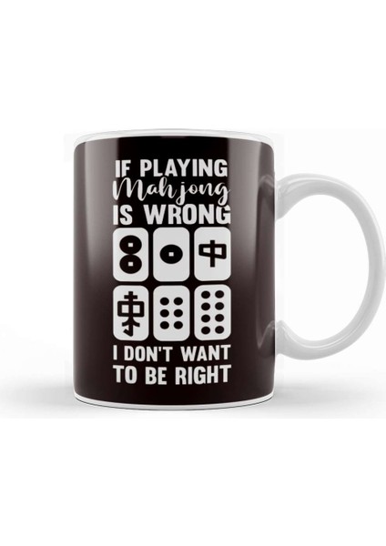 Funny Mahjong Player Chinese Board Gaming Fan Solitaire Kupa Bardak Porselen