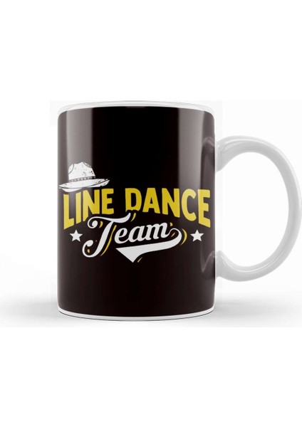Line Dance Team Cowboy Hut Western Country Music Linedance Kupa Bardak Porselen