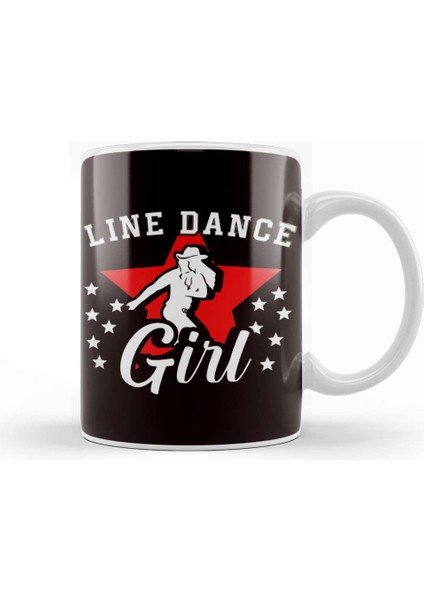 Line Dance Girl Line Dancing Country Western Music Cowgirl Kupa Bardak Porselen