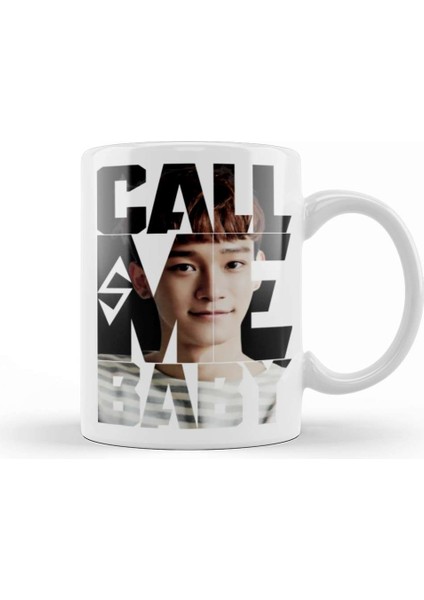 Exo Chen Call Me Baby Typography Kupa Bardak Porselen