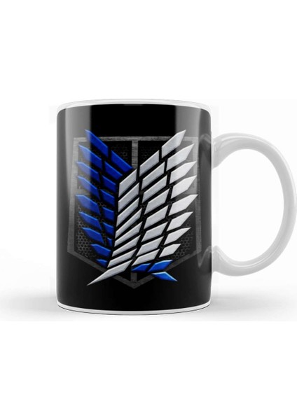 Metallic Survey Corps Logo Attack On Titan Survey Corps Kupa Bardak Porselen