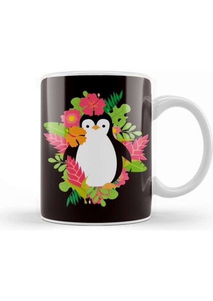 Penguin Hawaii Vacation Aloha Hibiscus Ocean Summer Island Kupa Bardak Porselen