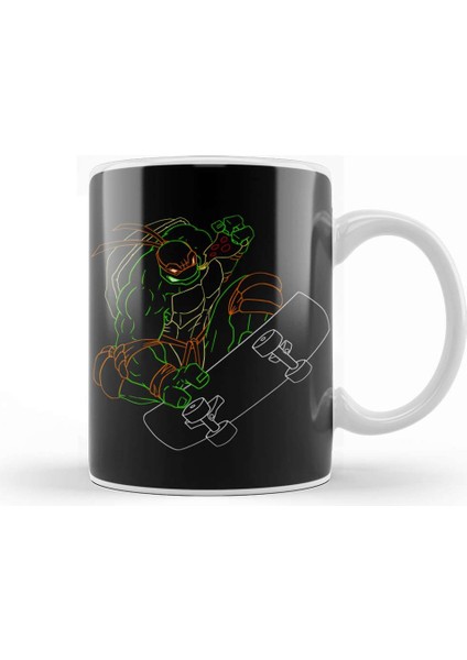 Ninja Turtles Neon 90's Ninja Turtle Michelangelo Kupa Bardak Porselen