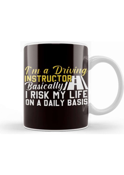 Funny Driving Instructor Teacher School Novice Driver Car Kupa Bardak Porselen