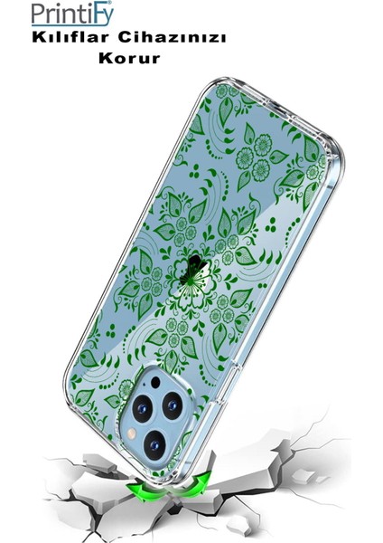 Apple iPhone 14 Pro Max Uyumlu Kapak Nostalji Desen Tasarımlı Şeffaf Silikon Kılıf modelleri