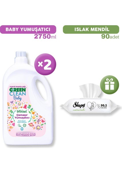 Baby Çamaşır Yumuşatıcısı x 2 + Islak Mendil