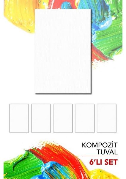 20X30 cm Pres Kompozit Tuval 6'lı Set