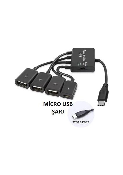 Typec Otg Type-C Hub Typec USB Çoğaltıcı Type-C 3 Port USB Çoklayıcı