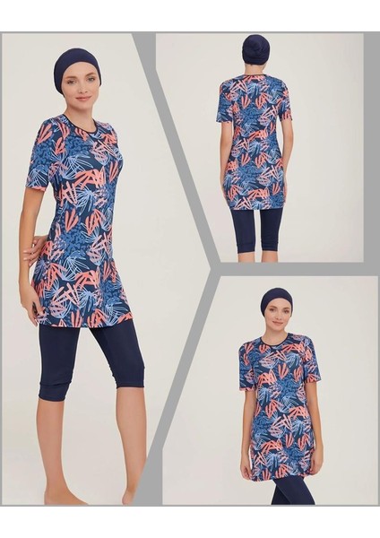 Afşin 8083 Kısa Kol Lycralı Dijital Desen Tesettür Havuz Mayo fiyatları