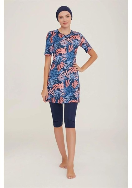 Afşin 8083 Kısa Kol Lycralı Dijital Desen Tesettür Havuz Mayo indirimleri