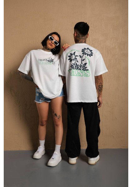 Vans Desenli Ön ve Arka Baskı Detaylı Company %100 Penye Oversize Tişört