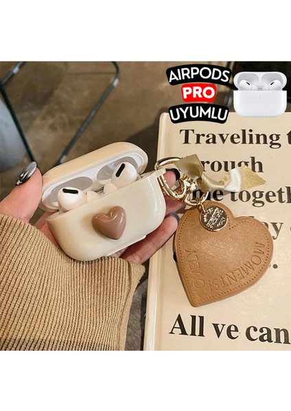 Airpods Pro Uyumlu Kahverengi Kalpli Koruyucu Kılıf, Darbeye Dayanıklı Kopçalı Silikon Kılıf