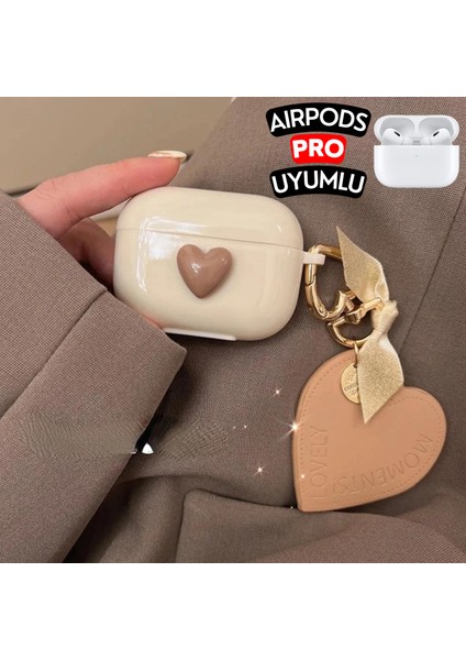 Airpods Pro Uyumlu Kahverengi Kalpli Koruyucu Kılıf, Darbeye Dayanıklı Kopçalı Silikon Kılıf