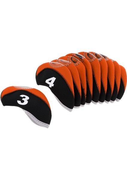 10 Adet Neopren Golf Kulübü Başkanı Kama Demir Koruyucu Kapak Kapakları Iki-Siyah + Turuncu (Yurt Dışından) fırsatları