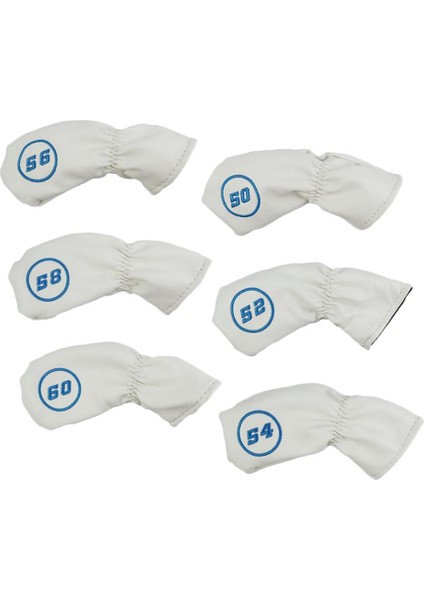 6x Irons Headcover Putter Koruyucu, Golf Aksesuarları Beyaz (Yurt Dışından)
