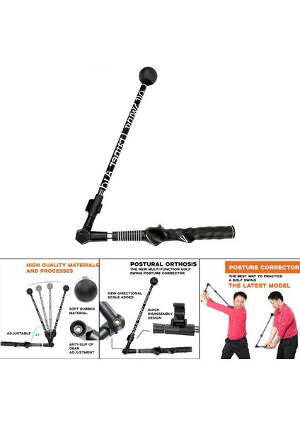 Rotator Golf Swing Trainer Golf Club Seti Golf Eğitim Yardımı Motion Spinner Siyah (Yurt Dışından) modelleri