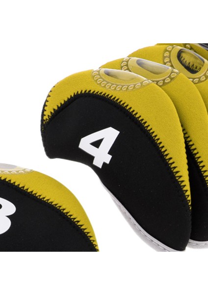 10 Adet Neopren Golf Kulübü Başkanı Kama Demir Koruyucu Kapak Kapakları Iki-Siyah + Sarı (Yurt Dışından) modelleri
