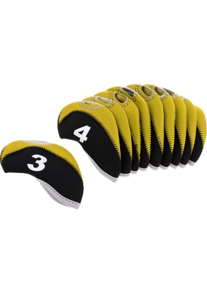 10 Adet Neopren Golf Kulübü Başkanı Kama Demir Koruyucu Kapak Kapakları Iki-Siyah + Sarı (Yurt Dışından) fırsatları