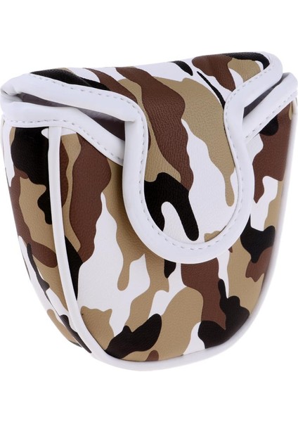 Su Geçirmez Golf Mallet Atıcı Kapak Headcover Kamuflaj Desen Kafa Kapak Kahverengi (Yurt Dışından)