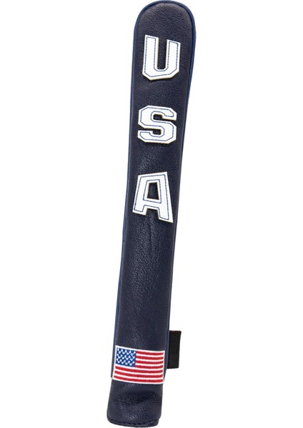 Pu Golf Hizalama Çubuk Kapağı Tutucu Işlemeli Su Geçirmez Kasa Premium Mavi Beyaz (Yurt Dışından)