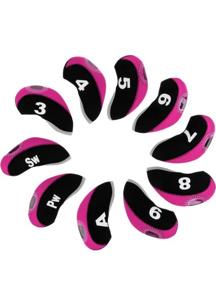 10PCS Neopren Golf Kulübü Kafa Kaplar Kama Demir Koruyucu Kapak Iki- (Yurt Dışından) fiyatları