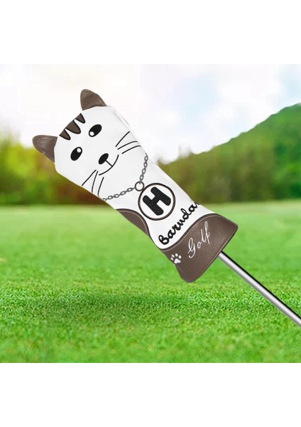 Pu Deri Golf Kulübü Kafa Kapağı ile No. Tag Su Geçirmez Golf Ahşap Headcovers Kahve Beyaz S (Yurt Dışından) fırsatları