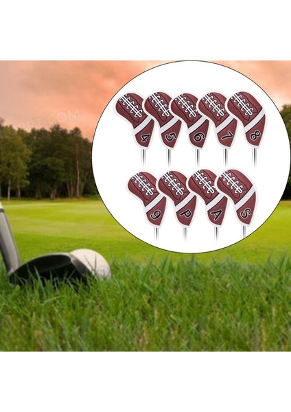 9pc Golf Demir Headsovers Su Geçirmez Pu Golf Kulübü Evrensel Uzun Boynu Kapsar (Yurt Dışından) fırsatları